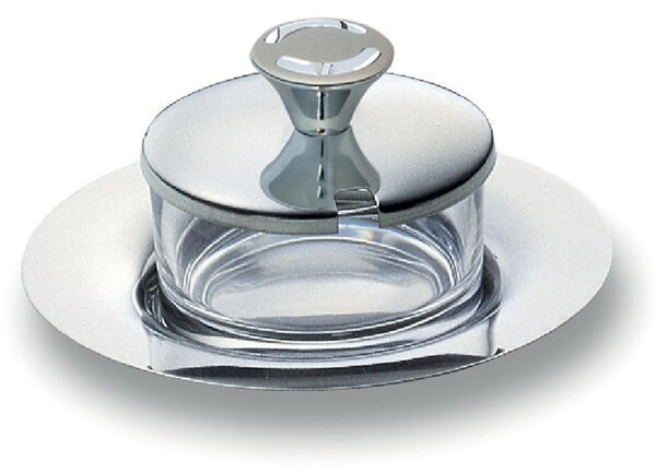 Round Stainless Steel Cheese Dish ALEX 10x10xh12 cm in polished steel 10x10xh9 cm