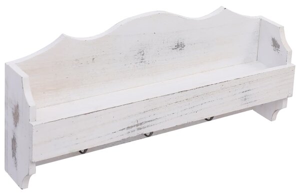 Wall Mounted Coat Rack White 50x10x23 cm Wood