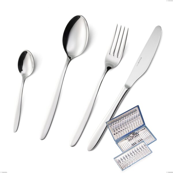 Harmony Cutlery Set 75 Pieces, Polished AISI 304 Stainless Steel, 3 mm Thickness