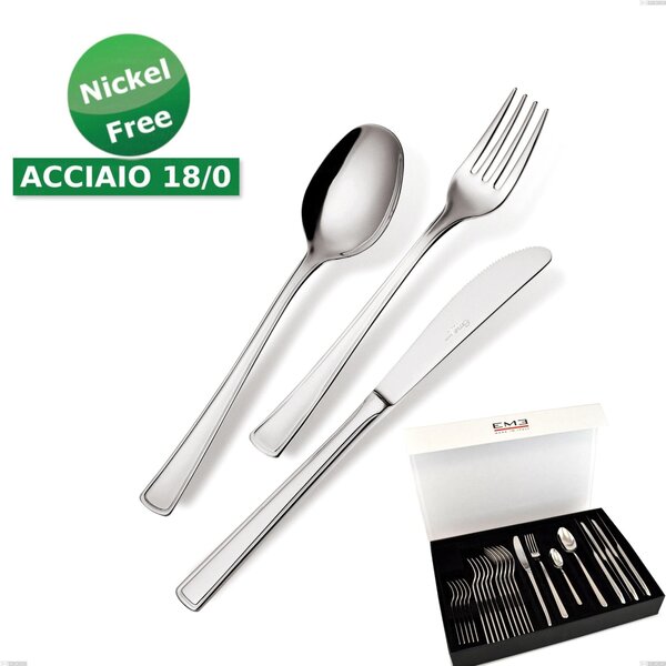24-Piece Ambassador 18/0 Nickel-Free Cutlery Set, 18/0 Stainless Steel, 2mm Thickness, Nickel-Free