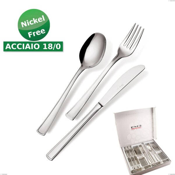 24-Piece Ambassador 18/0 Nickel-Free Cutlery Set, Stainless Steel 18/0 Nickel-Free, 2mm Thickness