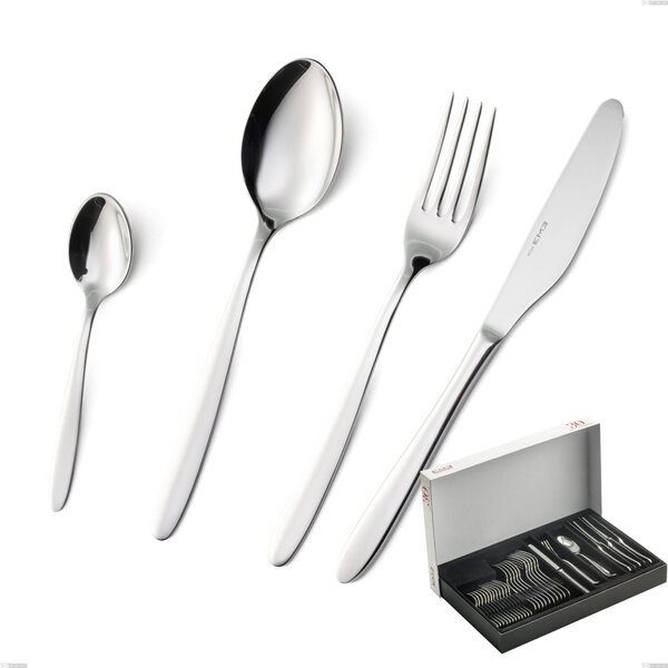 30-Piece Panoramic Cutlery Set Armonia, Polished AISI 304 Stainless Steel, 3 mm Thickness