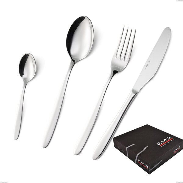75-Piece ARMONIA Cutlery Set in 18.10 Stainless Steel, Mirror-Polished, 3mm Thickness, in Gift Box