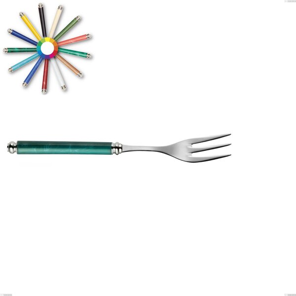 Arcadia Serving Fork, 18/10 AISI 304 Polished Stainless Steel with Acrylic Handle and Double Ring, Length 239 mm
