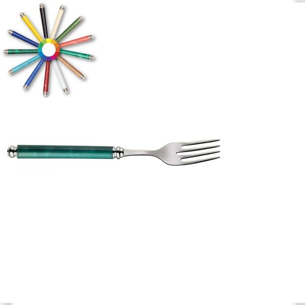 Arcadia Fish Fork, 18/10 AISI 304 Polished Stainless Steel with Acrylic Handle and Double Ring, Length 212 mm