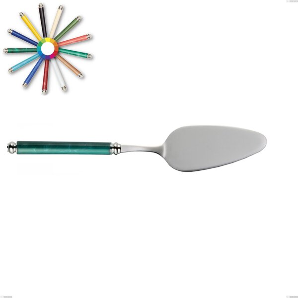 Arcadia Cake Slice, 18/10 AISI 304 Polished Stainless Steel with Acrylic Handle and Double Ring, Length 273 mm