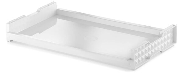 Unbreakable and Stackable Transparent Tray in Tritan 53x32.5xh7.5 cm White Colour Name: giravolta