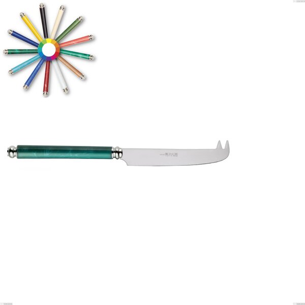 Arcadia Cheese Knife, 18/10 AISI 304 Polished Stainless Steel with Acrylic Handle and Double Ring, Length 226 mm