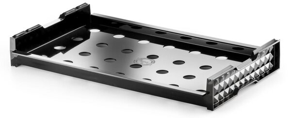Unbreakable and Stackable Transparent Tray with Circular Holes � 28 mm for Contract Use in Tritan 53x32.5xh7.5 cm Black Colour giravolta