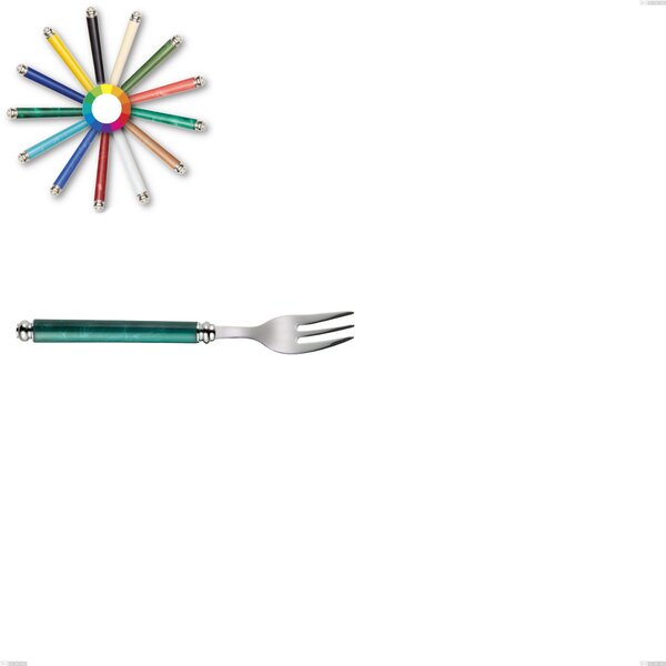 Dessert Fork Arcadia, 18/10 AISI 304 Polished Stainless Steel with Acrylic Handle and Double Ring, Length 150 mm