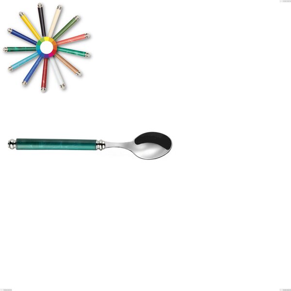 ARCADIA Coffee Spoon in 18.10 AISI430 Stainless Steel with ABS Handle, 141 mm, Domed Bezel, Dishwasher Safe