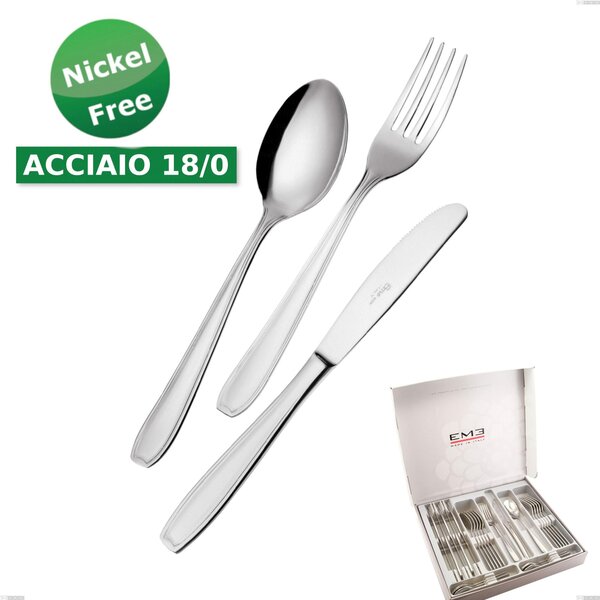 24-Piece cutlery set Atena 18 Cromo Economical Knife Set, 18/0 Stainless Steel, Nickel Free, 2mm Thickness