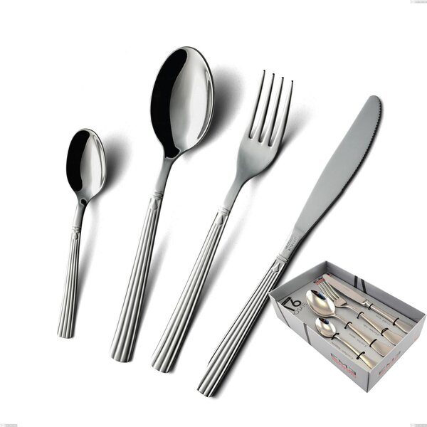 Showcase Pack of 16 cutlery Bavaria with Economic Knives, Polished Stainless Steel (Aisi 304) in Classic Style
