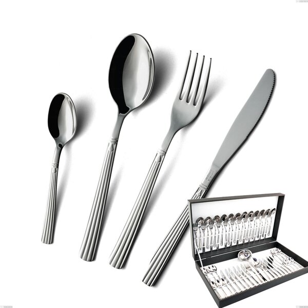 51-Piece Bavaria Cutlery Set, Polished Stainless Steel (AISI 304) in Classic Style