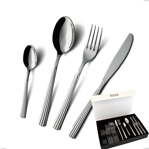 24-Piece Bavaria Cutlery Set, Polished Stainless Steel (Aisi 304) in Classic Style