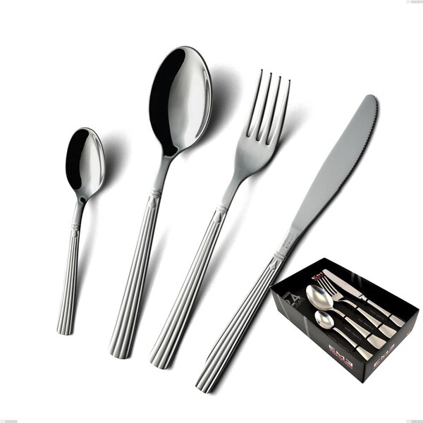 Bavaria 24-Piece Cutlery Set in 18/10 Stainless Steel, Mirror Polished 2.0 mm Thickness, Presented in Showcase Box