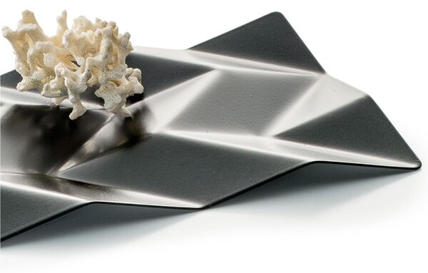 Small BD10 18/10 Stainless Steel Cutlery 28.5x14 cm Glossy Black Painted Centerpiece