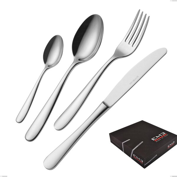 49-Piece Beta Cutlery Set in Gift Box, 18.10 (AISI304), 4mm Thickness, Mirror Polished Stainless Finish