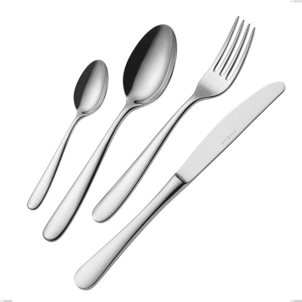Beta Table Knife in 18.10 AISI430 Stainless Steel, Length 233 mm with Shiny Stainless Steel Handle, Dishwasher Safe