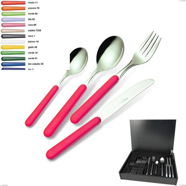24 Piece Cutlery Set in Wooden Case Bonita, 18/C (AISI430)
