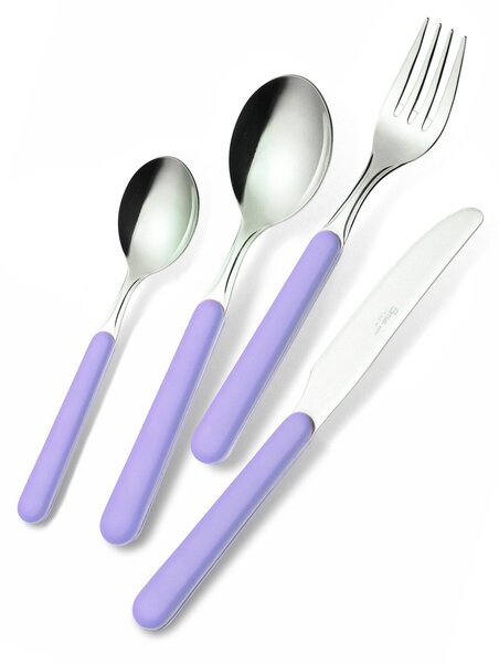 Bonita 4-Piece Colourful Cutlery Set, Table Setting in 18C Steel with Showcase Packaging