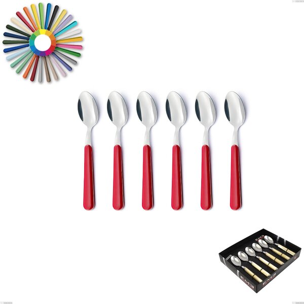 Showcase Box 6 Pieces Brio Coffee Spoon, Stainless Steel 18.c (AISI 430), ABS Handles
