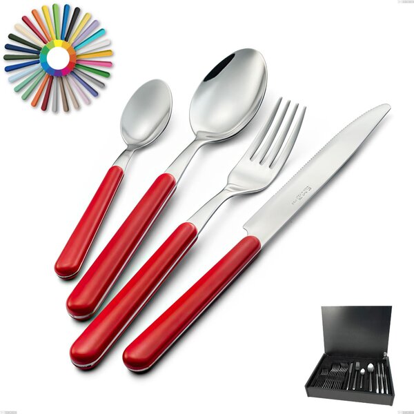 Brio 24 Piece Cutlery Set in Wooden Case, Stainless Steel 18.c (AISI 430), ABS Handles