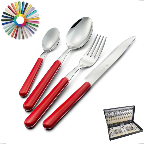 Brio 49 Pieces Cutlery Set in Canteen Box, Stainless Steel 18.c (AISI 430), ABS Handles