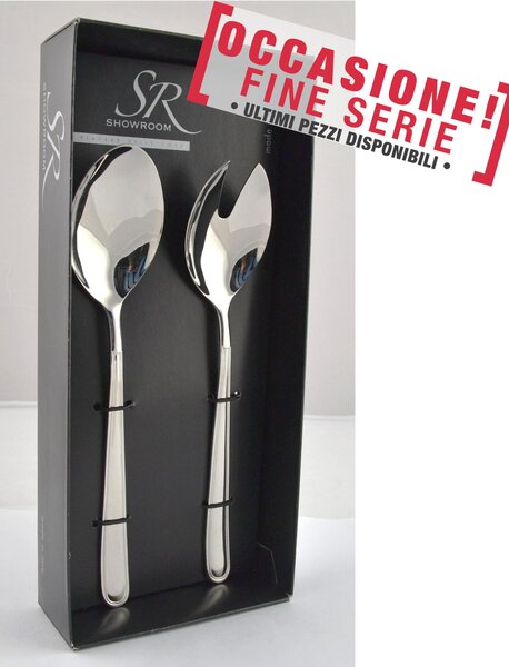 Medea Salad Serving Set, Stainless Steel 18.10 (AISI 304) 26 cm, Steel Handles in Display Box