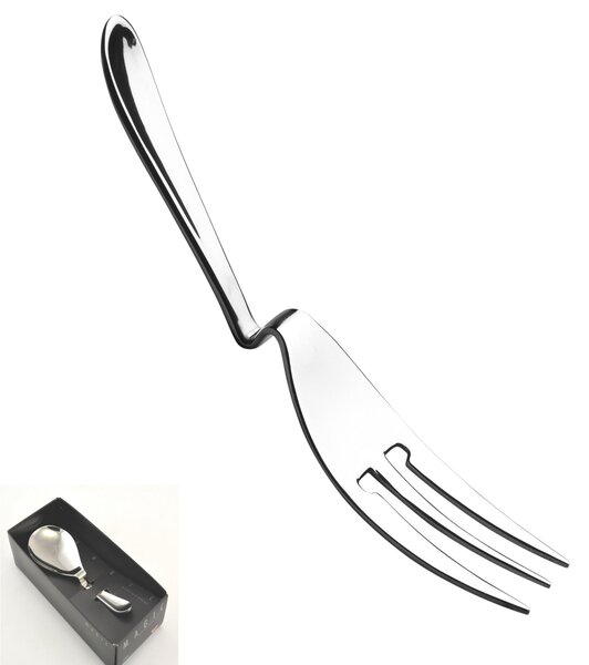 MAGIC Serving Fork in 18.10 Stainless Steel by EME, 180 mm, in Branded Gift Packaging EME