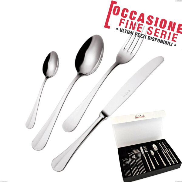 Royal Book-Style Presentation Box Cutlery Set 24 Pieces, Polished 18-10 Stainless Steel, 3 mm Thickness with Shiny Stainless Finish