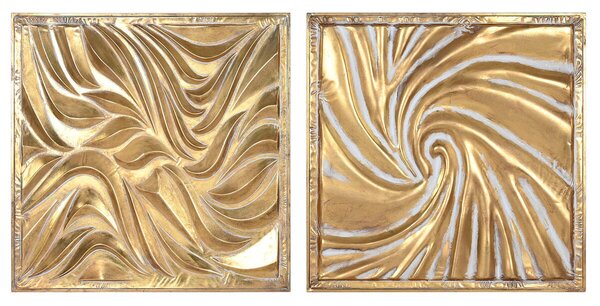 Wall Decoration Home ESPRIT Golden 94,5 x 4,5 x 94,5 cm (2 Units)