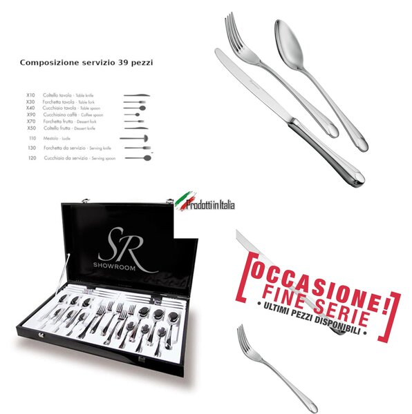 Nacr� 39-Piece Cutlery Set, 18/10 Stainless Steel (AISI 304), 3.5 mm Thickness, in Gift Box
