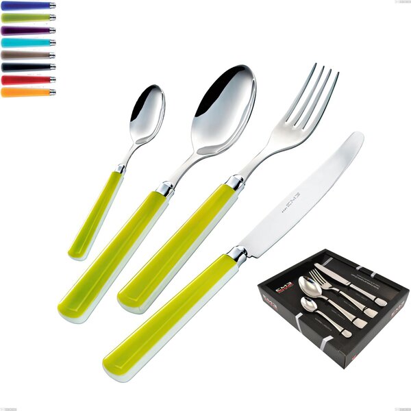 CANDY Colourful Cutlery Set 24 Pieces in 18/10 Stainless Steel (AISI304) with Showcase Packaging