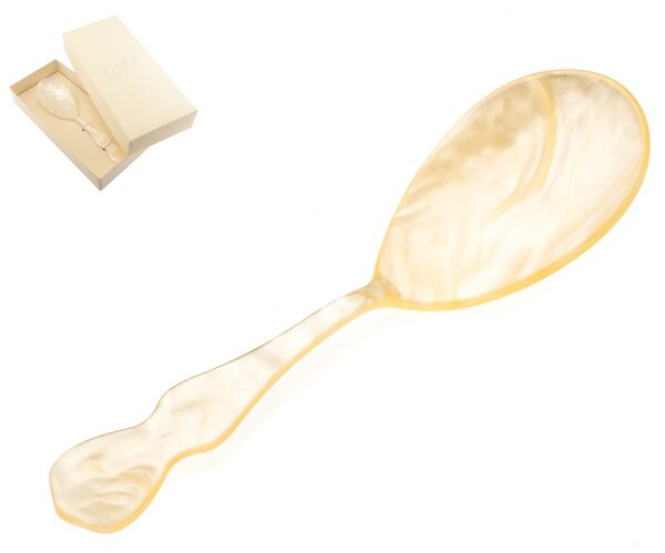 CHIC Large Risotto Spoon in Ivory Pearlescent Methacrylate 182 mm in Favour Packaging