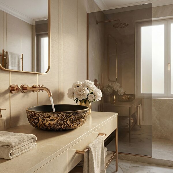 Countertop washbasin Rea Babilon Gold