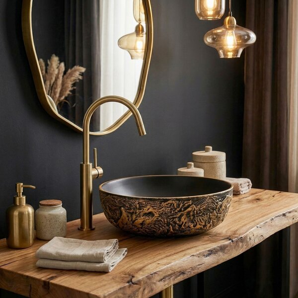 Countertop washbasin Rea Babilon Gold