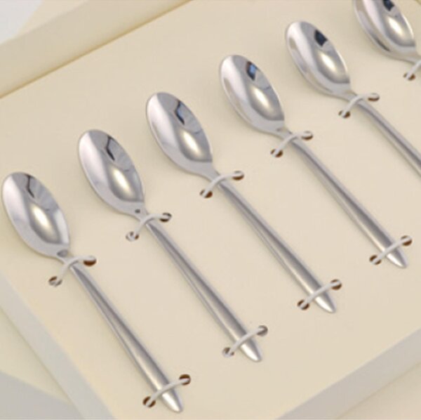 Polished 18/10 Stainless Steel 2mm Thick Espresso Spoon and Moka Pot LIVE in Bomboniera Packaging named bomboniere eme