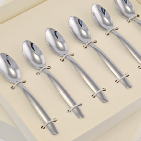 Polished 18/C Stainless Steel 2mm Thick Espresso Spoon and SHARK Moka in Bomboniera Packaging named bomboniere eme