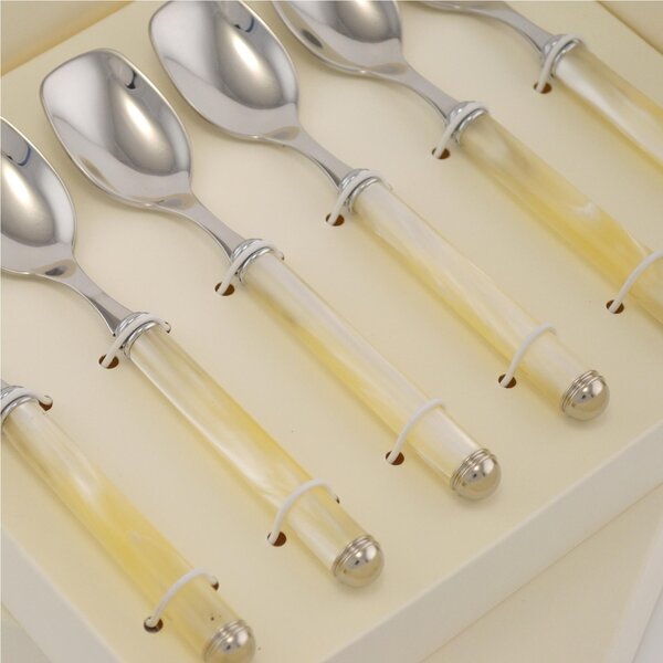 Six-piece Gelato Spoon Set pearl line collection in Favour Packaging bomboniere eme