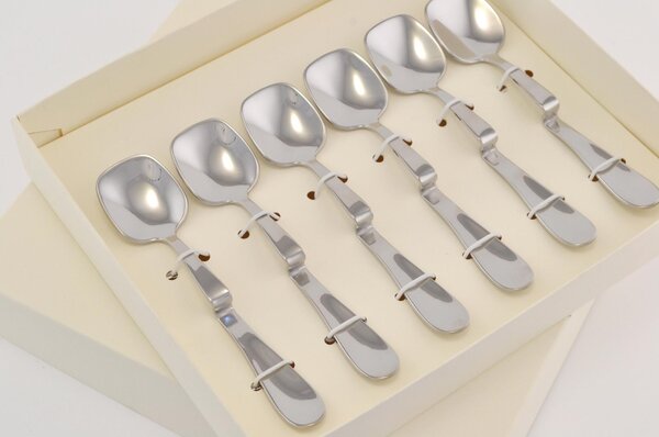 Magic 6-Piece Ice Cream Spoons in Polished 18/10 Stainless Steel 2 mm Thickness in Favour Packaging