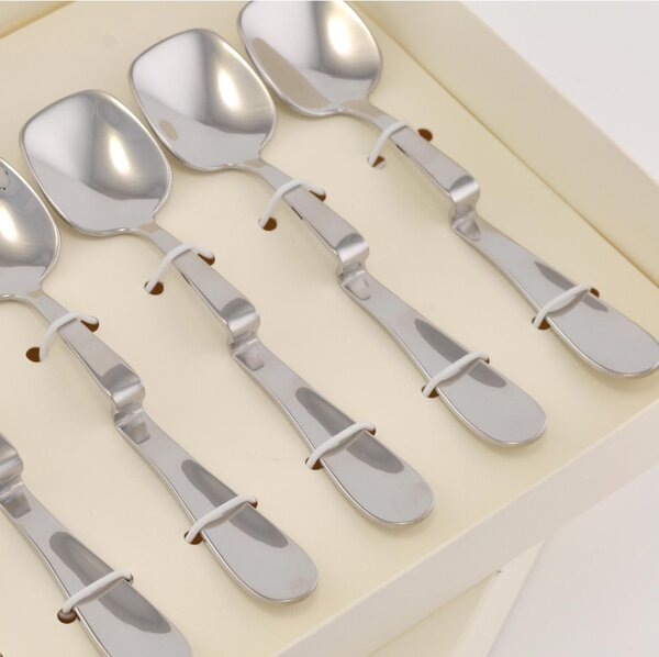 Magic 6-Piece Ice Cream Spoons in Polished 18/10 Stainless Steel 2 mm Thickness in Favour Packaging