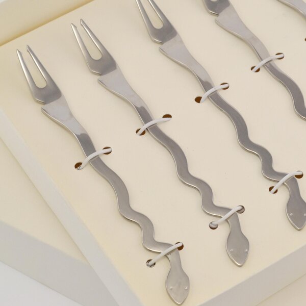 Temptation 6-piece Mollusc Forks in Polished 18/10 Stainless Steel 2 mm Thickness in Favour Packaging