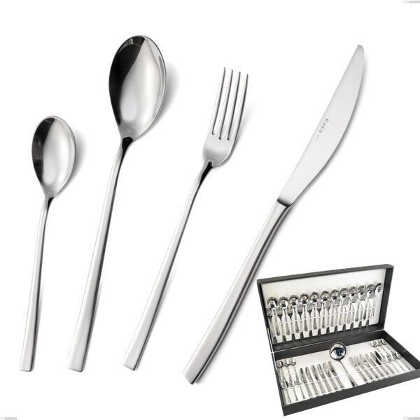 Celine 49-piece cutlery set in canteen box, polished Aisi 304 stainless steel, 4.5 mm thickness