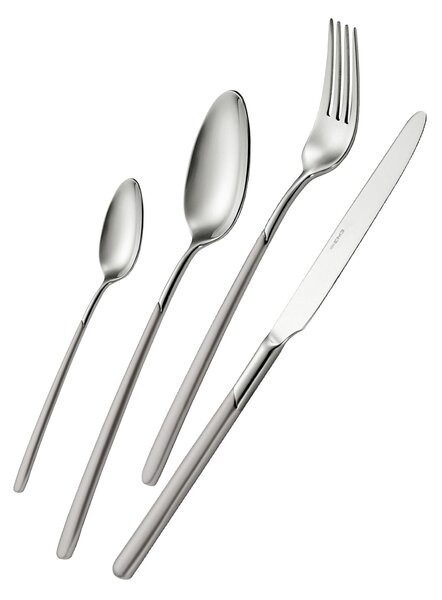 75-Piece Celtika Sandblasted Cutlery Set in Wooden Case, Stainless Steel 18.10 (AISI304), 5.00 mm Thickness