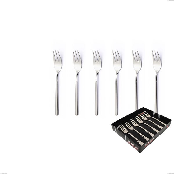 Set of 6 Celtika Sandblasted Dessert Forks in Display Box, Stainless Steel 18.10 (AISI304), Thickness 5.00