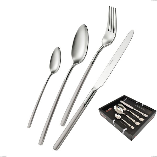 Celtika Sandblasted 24-Piece Cutlery Set in Showcase Packaging, Stainless Steel 18.10 (AISI304), Thickness 5.00