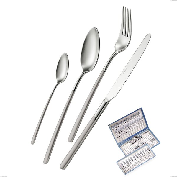 75-Piece Celtika Sandblasted Cutlery Set in Gift Case, Stainless Steel 18.10 (AISI304), Thickness 5.00