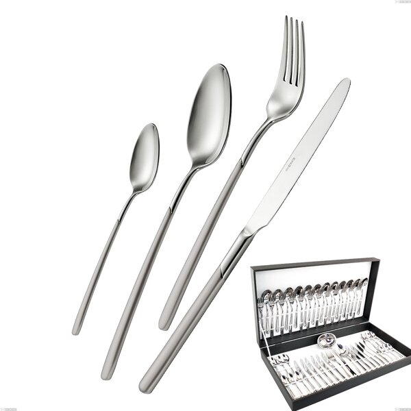 Celtika Sandblasted 51 pieces cutlery set in canteen box, Stainless Steel 18.10 (AISI304), thickness 5.00