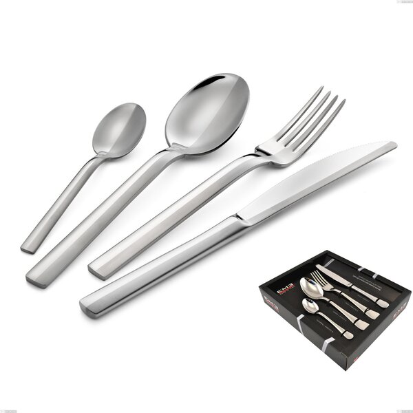 Chef Versus 24 Piece Cutlery Set in Display Case, 18/10 Stainless Steel (AISI 304) Sandblasted, 4 mm Thickness